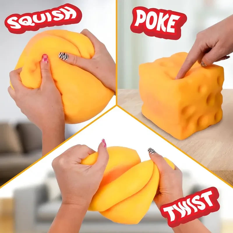 Squishy Cheese Block Fidget Toy